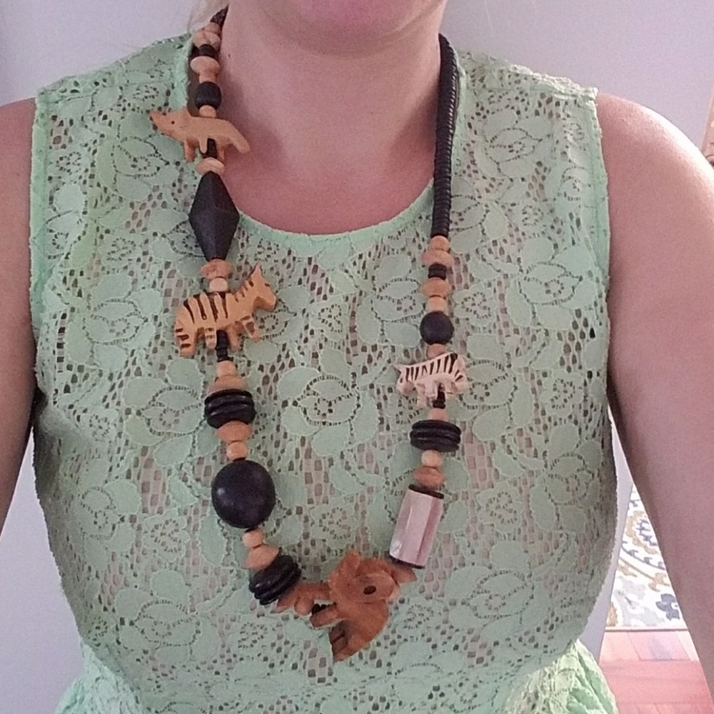 Retro Wooden Safari Necklace